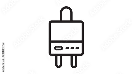 Konstfotografi Plug adapter icon with two prongs and power outlet style for electricity, chargi