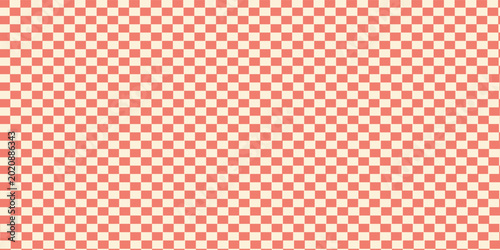 Valokuva seamless lattice pattern gingham orange repeating background