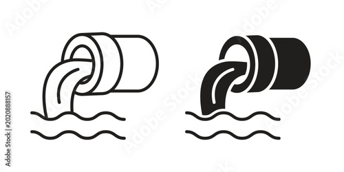 Cuadro en lienzo Waste water icon collection. Vector icon illustrated