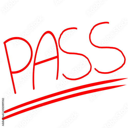 Pass grade doodle hand drawn marks