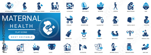Bild auf Leinwand maternal health icon set