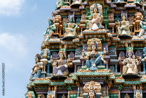 Fotografie Roof details of a Hindu temple, Trincomalee, Sri Lanka