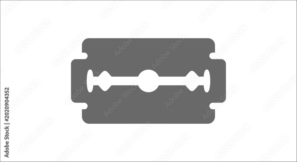 Εκτύπωση καμβά Razor blade silhouette against a white background