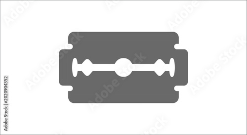 Tableau sur toile Razor blade silhouette against a white background
