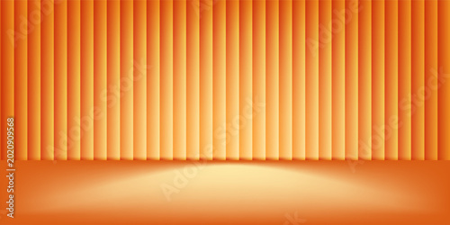 Limbo background with orange and gold gradient. Bright color studio back and ground abstract design with pattern texture on wall. Simple minimal product podium scene for sale. Easy spotlight template.