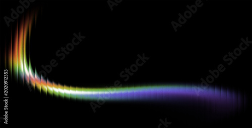 Bild auf Leinwand Iridescent rainbow glass light beam on dark noise texture background