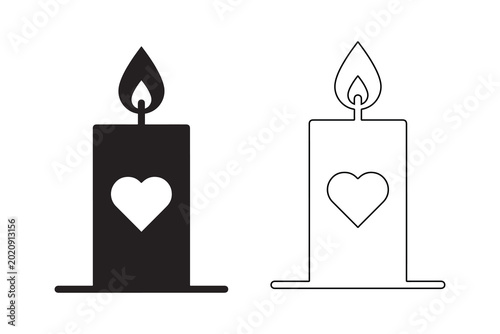Foto Memorial Heart Candle and Remembrance Vigil Light Illustration