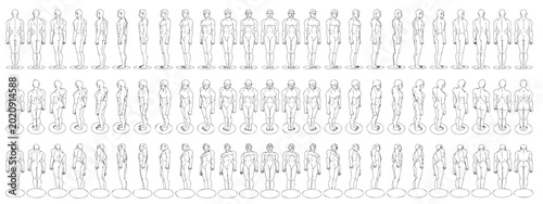 Male Anatomy Turnaround Sprite Sheet Animation, Medical Male Anatomy Character Turnaround