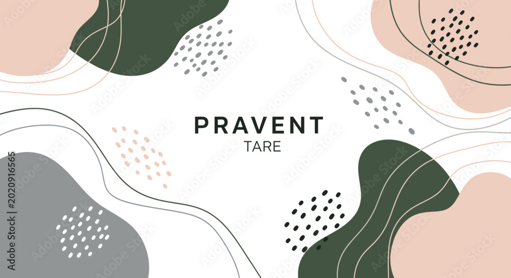 Fototapeta premium Abstract Organic Shapes Background with Minimalist Lines and Dots