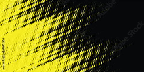 Tableau sur toile Grunge creative dark halftone and yellow dots pattern and black gradient grunge texture background