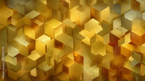 Golden Cubes: Geometric 3D Texture Design for Modern Interiors