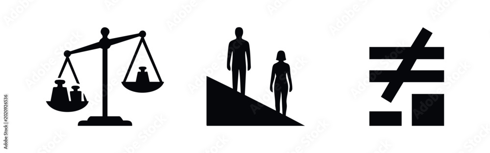 Εκτύπωση καμβά Social Inequality and Gender Imbalance Icons