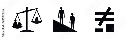 Картината върху платно Social Inequality and Gender Imbalance Icons