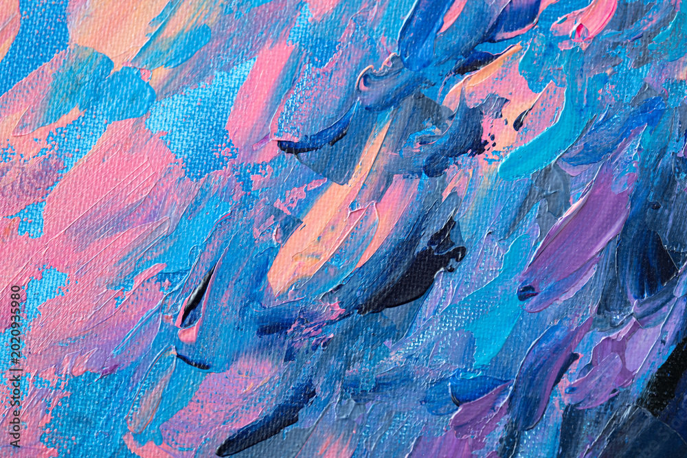 Φωτογραφία Picture painted with oil and acrylic in sections on canvas showcasing color and