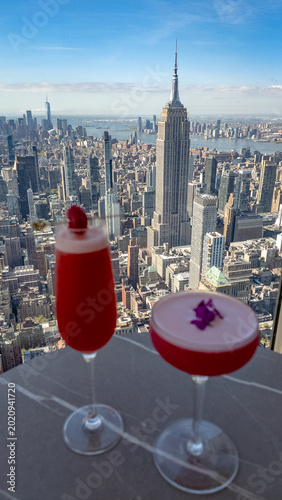 Cocktails in The summit One Vanderbilt view on New York
