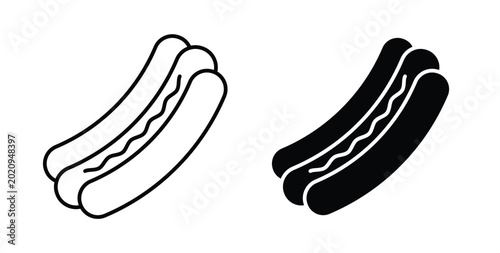 Hot dog icon for ui and web, Vector pictogram