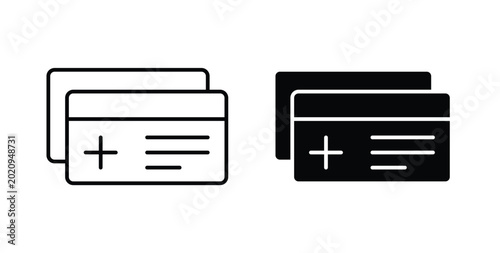 Insurance card icon for ui and web, Vector pictogram
