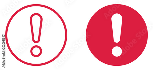 Φωτογραφία Exclamation mark alert icon set for warning notification, attention signal icons, round error indicators, system alert status, and safety message vector