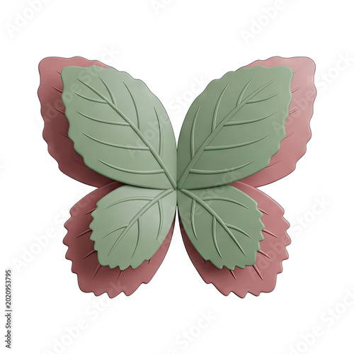 Butterfly-shaped leaf decoration