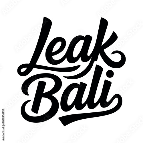 Leak Bali Hand Drawn Typography Logo Design with Calligraphy Style