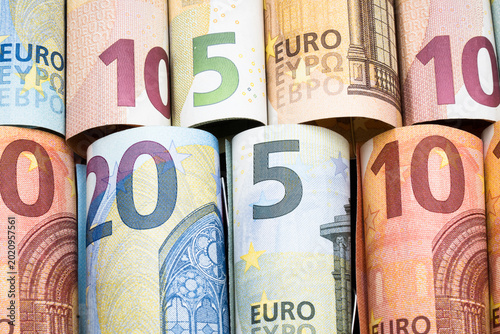 Fotografie Euro money on a roll. The currency widely used in Europe.