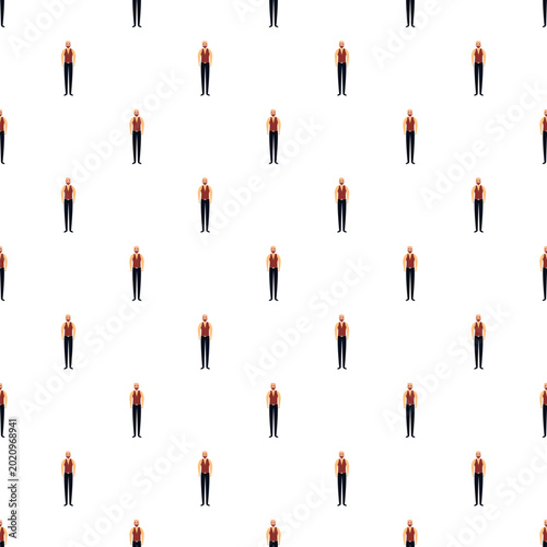 Fotografía Bearded man cartoon character wearing a vest and suspenders creating a repeating