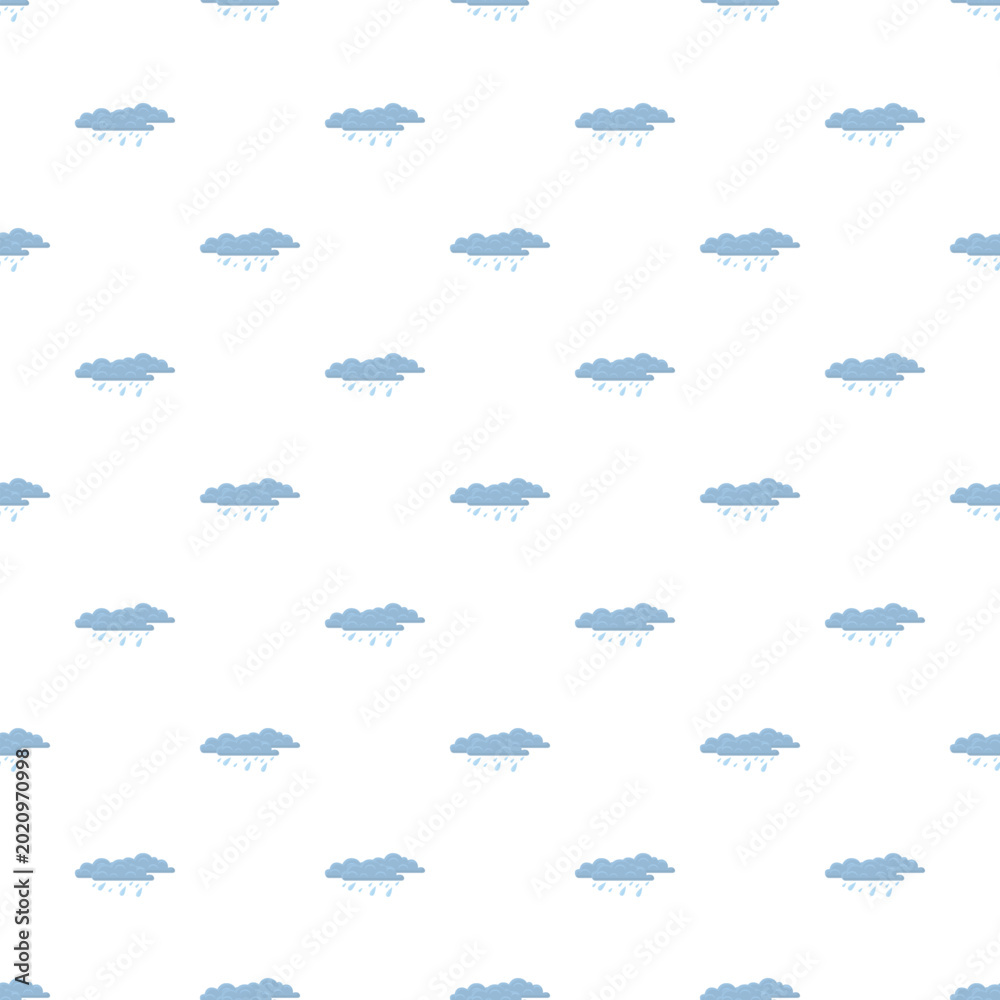 Fototapeta premium Blue rain clouds forming a weather forecast seamless pattern wallpaper