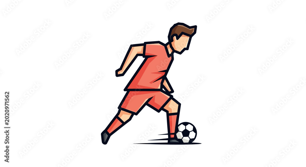 Fototapeta premium Soccer Player Dribbling Ball in Action.