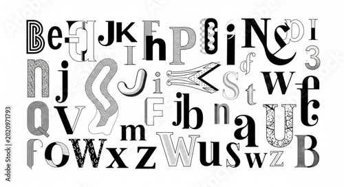 Konstfotografi Collage of Various Typography Styles and Letters.