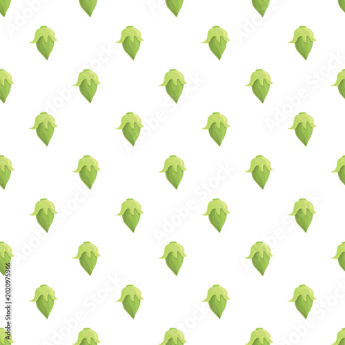 Jojoba plant seeds forming a seamless green pattern on a white background