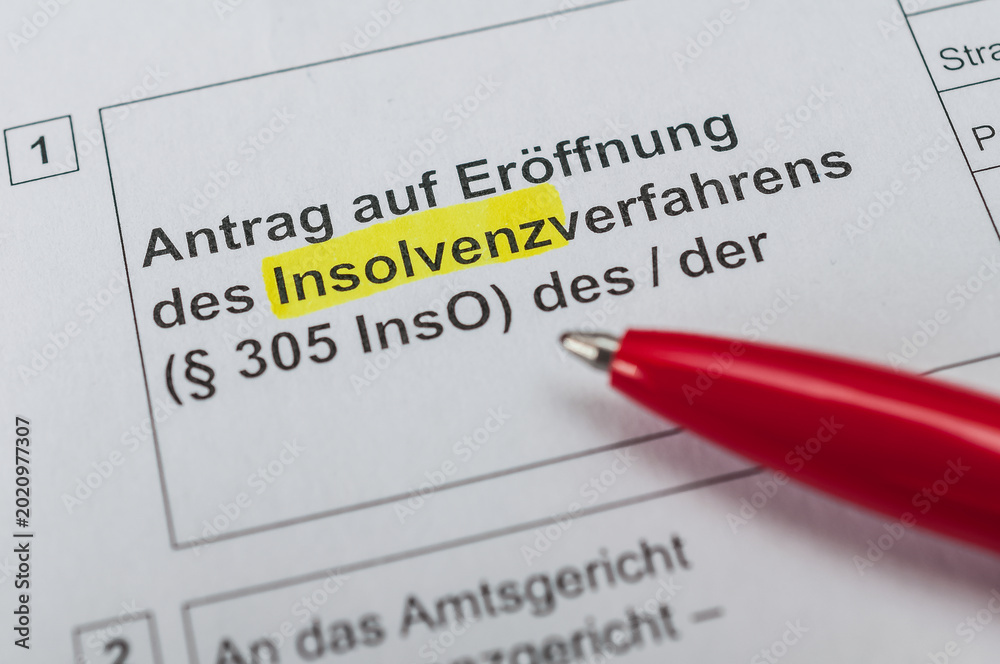 Obraz premium Antrag Insolvenzverfahren beim Amtsgericht