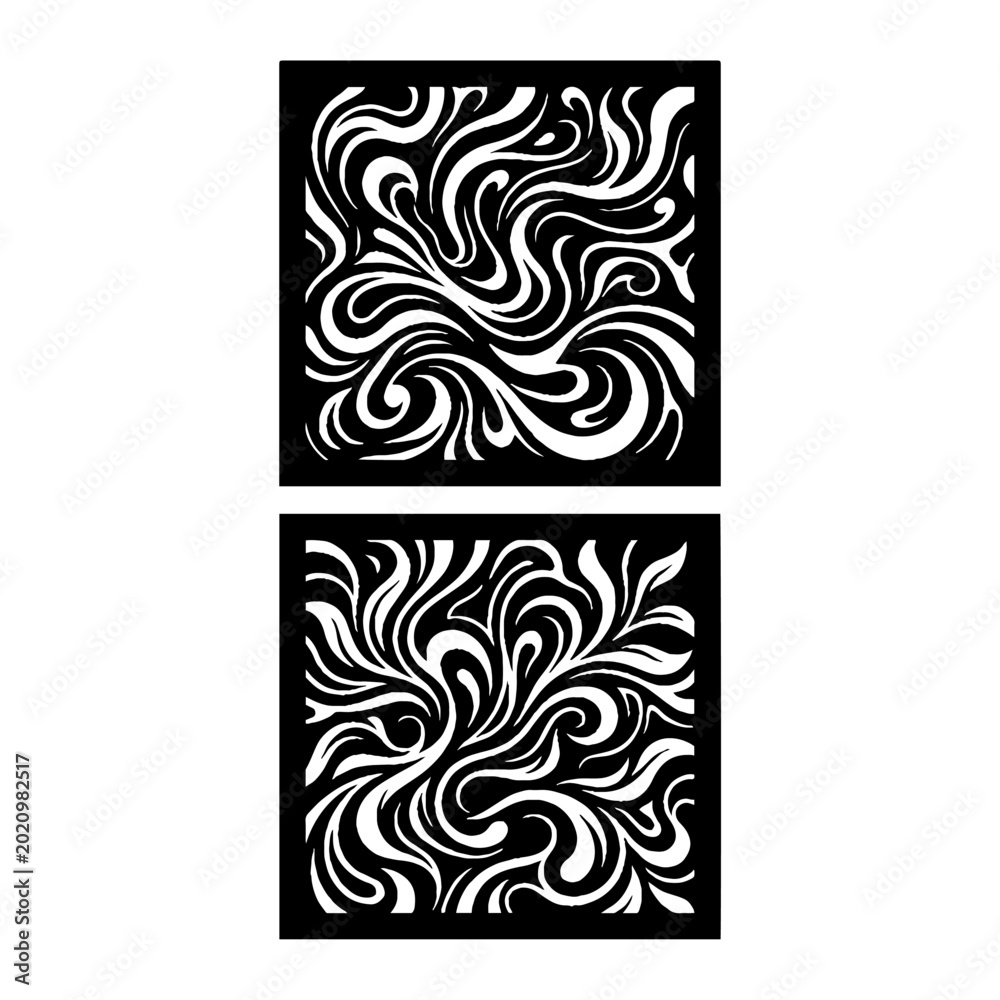Fototapeta premium Black and white swirling abstract patterns.