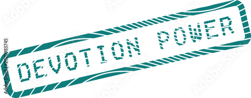 Canvastavla Devotion Power textured green stamp with vintage grunge appeal and wavy border