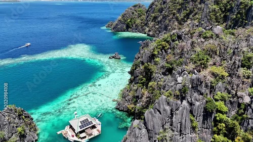 A drone flight over the paradise islands of the Philippines