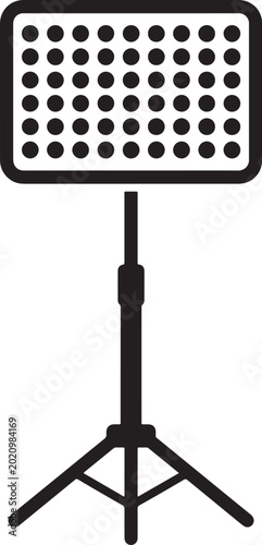 Tableau sur toile Studio light icon silhouette photography equipment