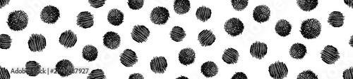 Foto Seamless pattern with hand drawn ink rings and chaotic circle strokes