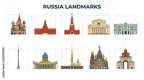 Photos Collection of Famous Russian Landmarks and Architectural Wonders.