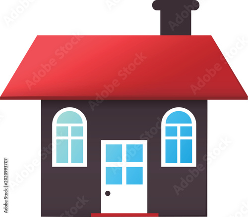 Canvas-taulu House with red roof