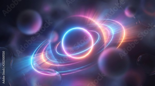 Cinematic Space Branding Background: High-Resolution Neon Nebula.