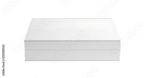 Blank white gift box with lid on isolated background for customization