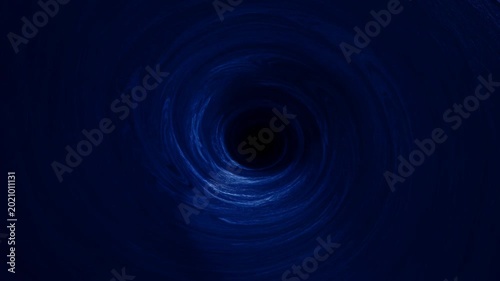 Futuristic blue vortex tunnel animation, swirling abstract energy background, dark circular portal loop for sci fi intro