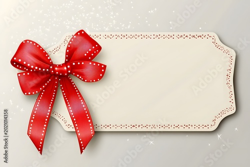 Red ribbon gift tag design premium quality high resolution picture