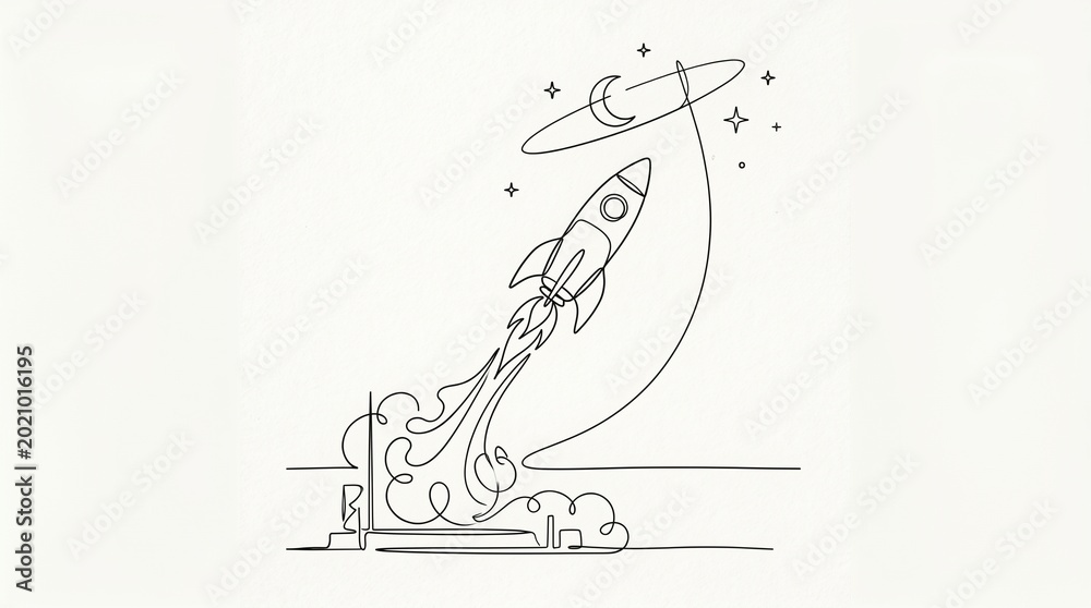 Obraz premium rocket space launch star planet galaxy astronaut spacecraft explore adventure discovery cosmos universe space travel rocket ship space exploration space mission astro space age