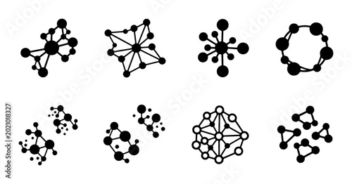 Photography Abstract Network Connections, Geometric Node Clusters, Digital Data Structures,