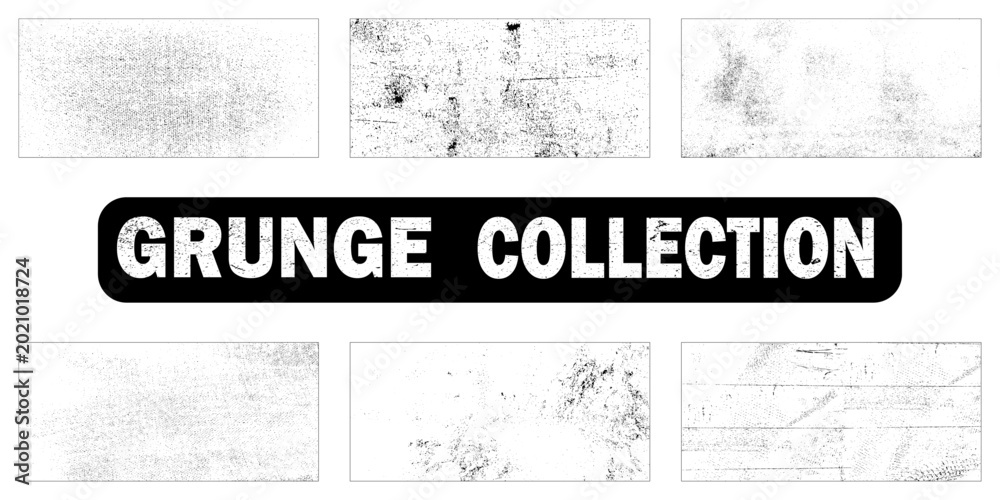 Obraz premium Set of six grunge textures. Vector rectangular backgrounds.