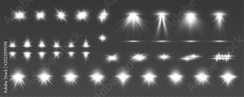 Slika na platnu Soft white spotlights blend with golden luminous rays across elegant transparent layers