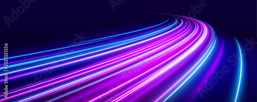Photos Pink electric streaks rush through transparent PNG expressway overlays with vivid neon glow