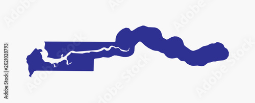 Foto Vector graphic artwork suitable for print and web containing flat detailed map o