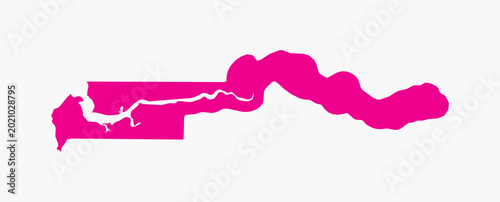 Bild auf Leinwand Vector graphic artwork suitable for print and web containing flat detailed map o