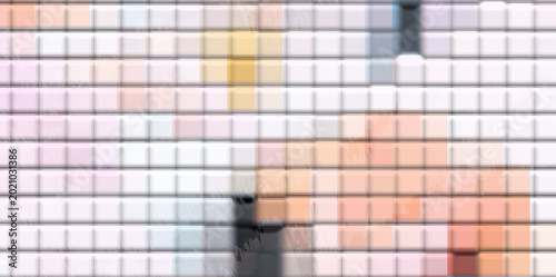 Minimal Soft Abstract Pixel Mosaic Background with White and Peach Gradient Colors, Modern Digital Texture for Elegant Creative Wallpaper Design
